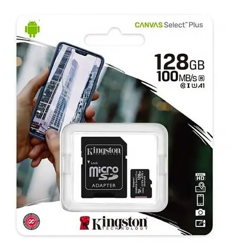 [SDC10G2/128GB] Memoria MicroSD XC Kingston 128GB C10 Canvas Select 100Mb/s