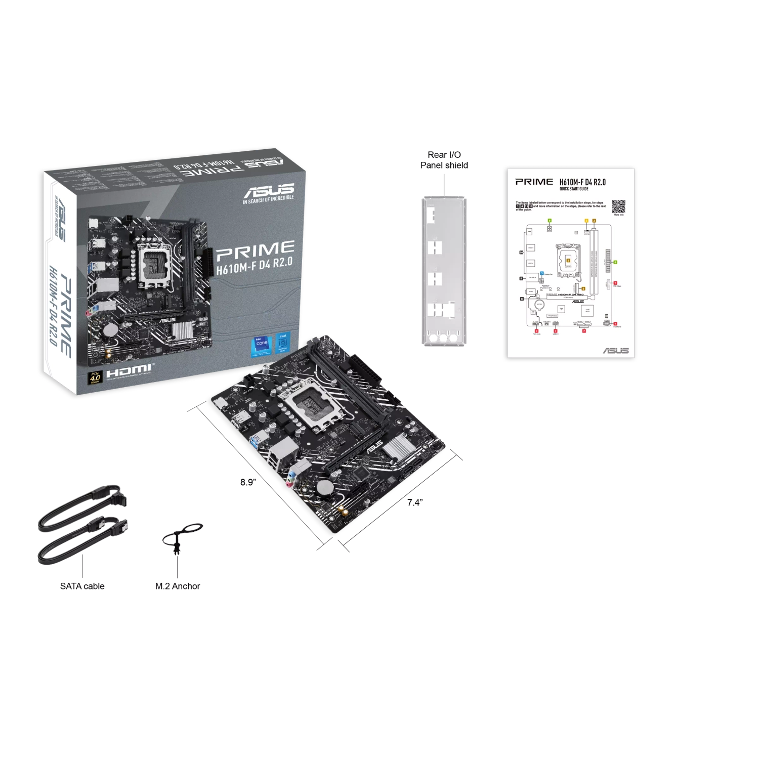 [PRIME H610M-F D4 R2.0] Motherboard ASUS PRIME H610M-F D4 R2.0 LGA 1700 DDR4