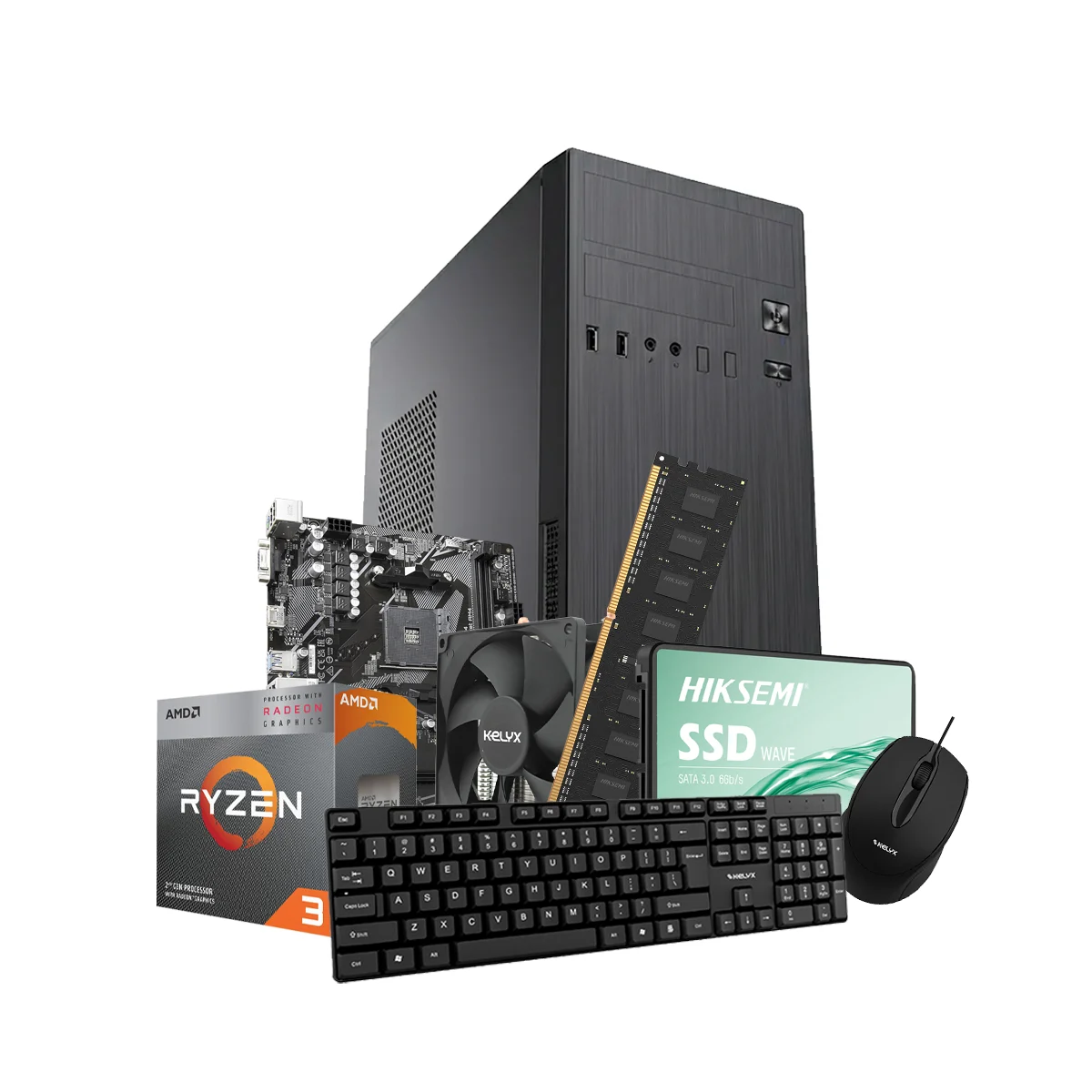 [PCARM-72812-3200G-8G-480G-4] Pc Kelyx AMD Ryzen 3-3200G 8G SSD 480Gb (GIGA)