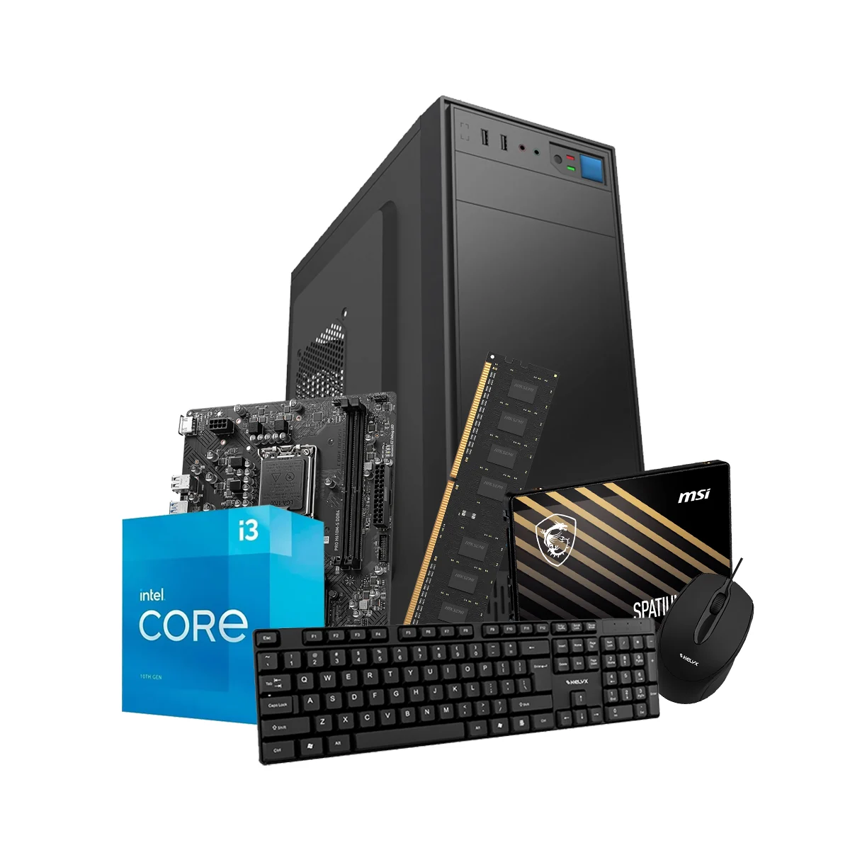 [PCARM-72820-12100-8G-480G] Pc Kelyx Intel Core i3 12100 8G SSD 480Gb (MSI)