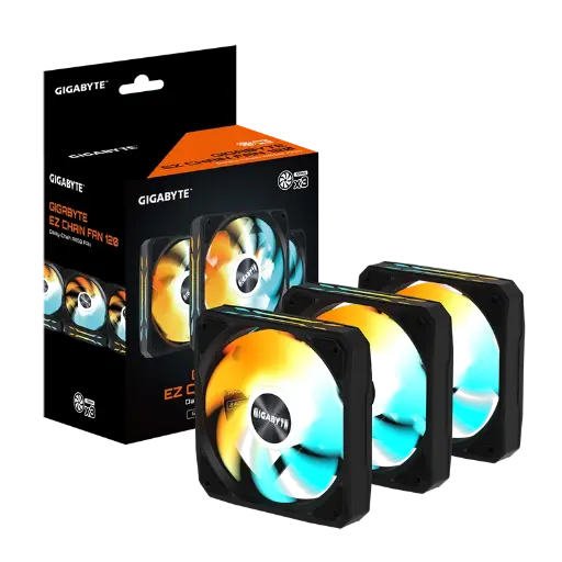 [GP-GBT EZFAN1203] Fan Cooler Gigabyte Aorus EZ Chain Fan 120mm x 3 ARGB Negro