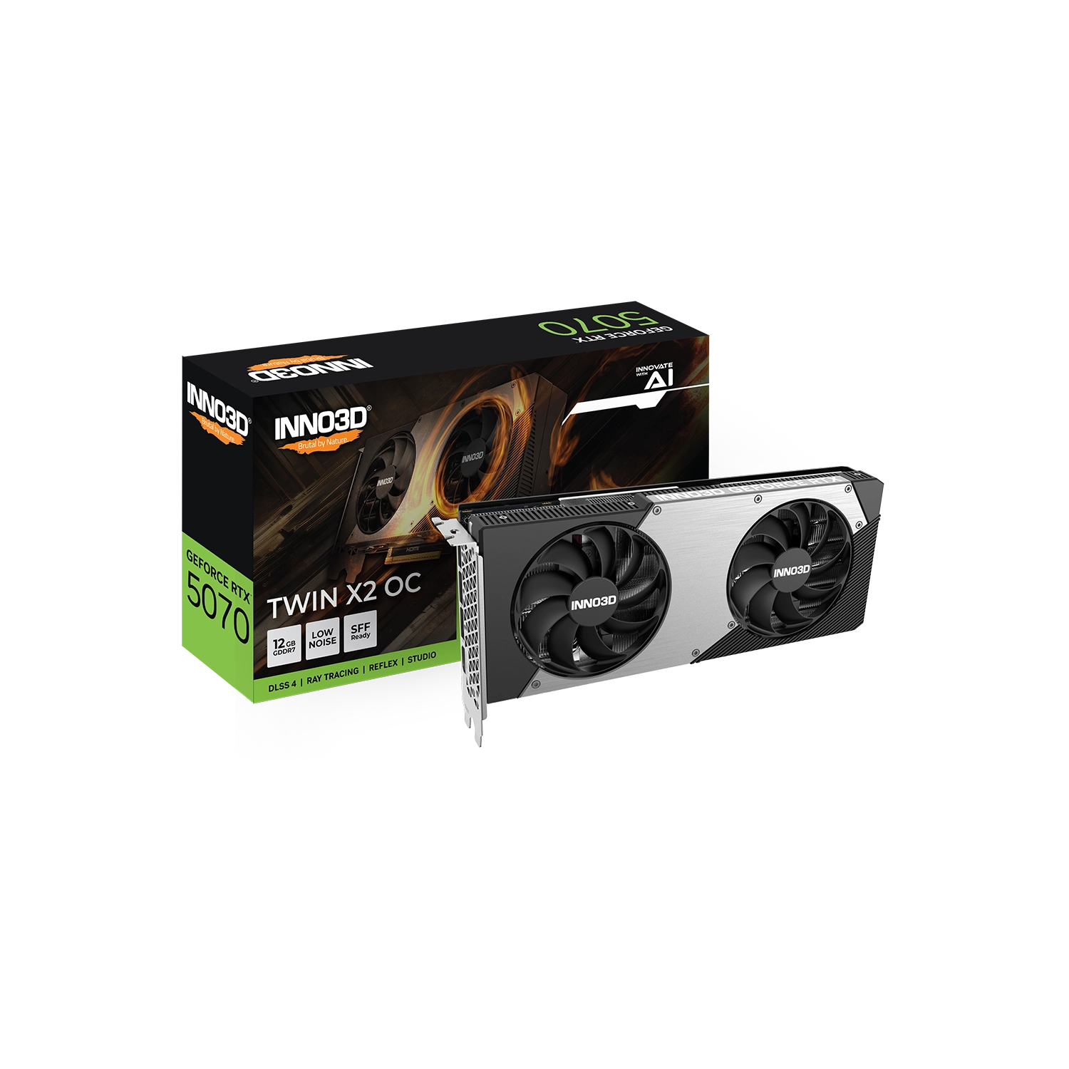 [N50702-12D7X-195064N] Placa de Video INNO3D NVIDIA Geforce RTX 5070 12GB DDR7 TWIN X2 OC