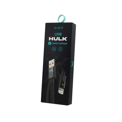 [MODX-090] Cable lightning a usb 3.0 carga rápida Xaea Hulk 1mt Carga y datos premium negro